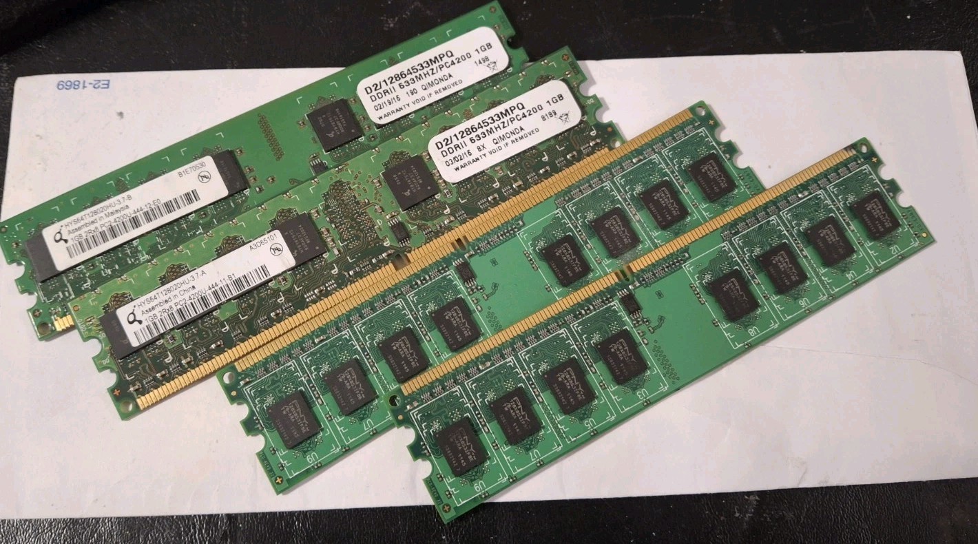 4x 1GB DDR2 PC2-4200 RAM Memory Modules 533MHz Desktop Upgrade Computer Parts