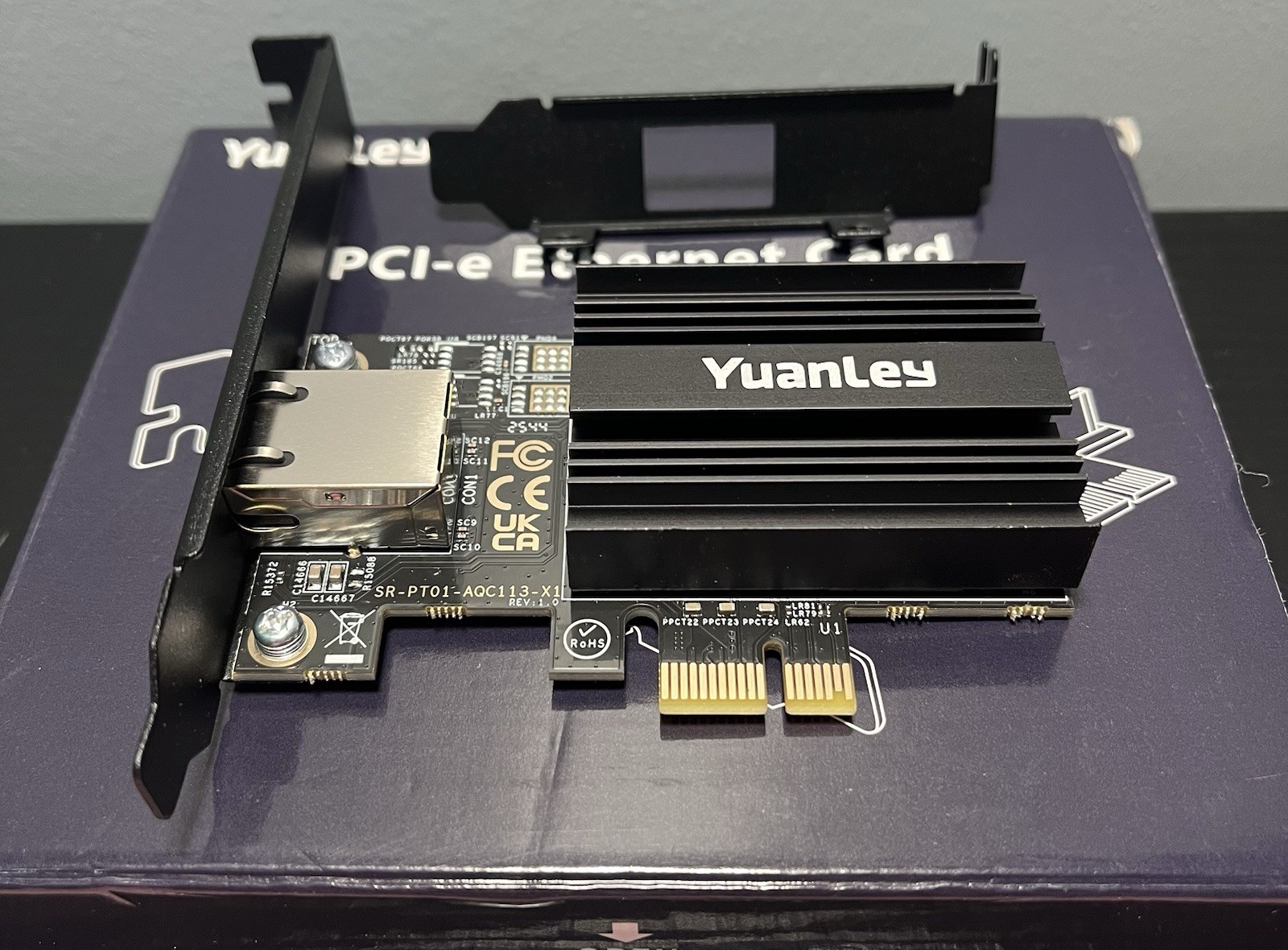 YuanLey 10G PCIe Network Card, 10G Base-T Ethernet Card with Marvell AQC113