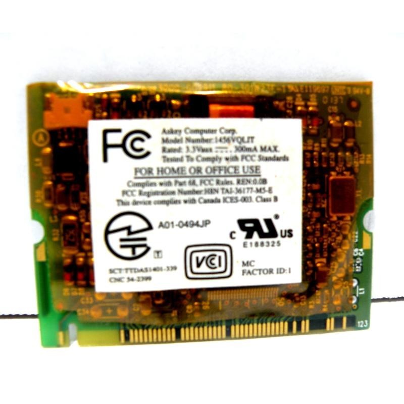 HP Compaq Askey 1456VQLIT 56K Dial-Up Fax Modem Card Work / Tested