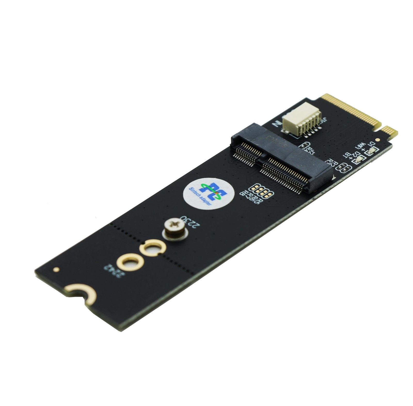 Sintech M.2 M-Key A/E Key,NGFF Key-E Card to Key M Adapter Black