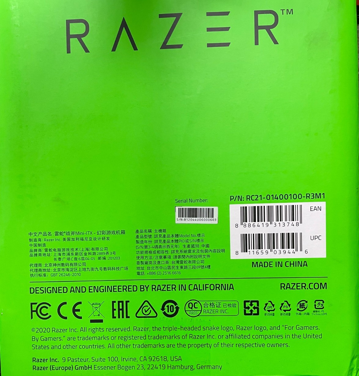 Razer Tomahawk Mini-ITX Mini Tower Gaming PC Case Tempered Glass Chroma RGB NEW