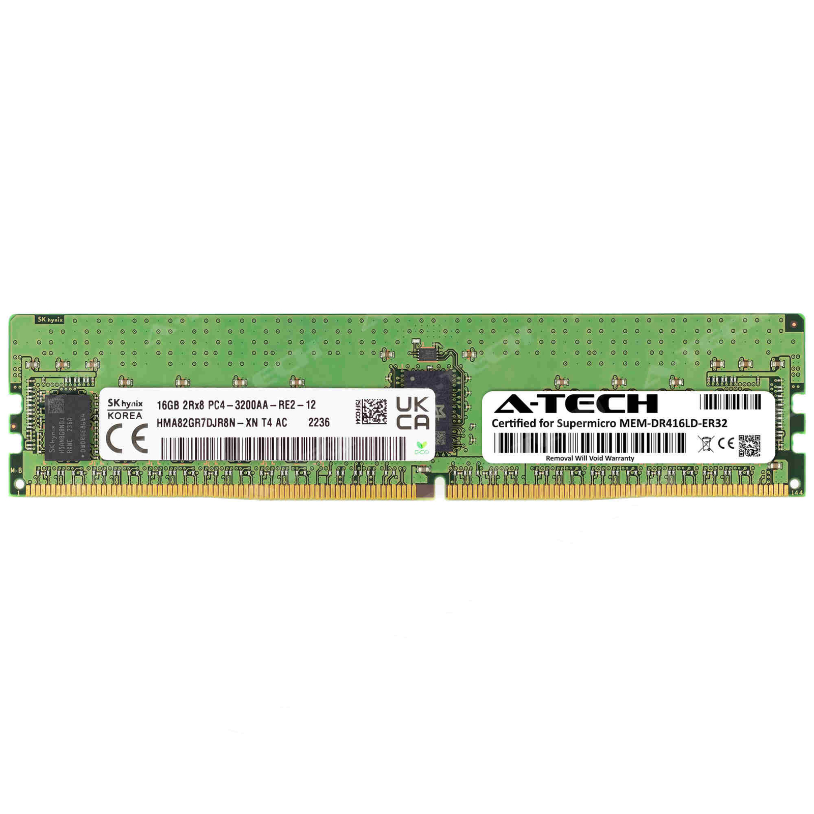 16GB PC4-25600 ECC RDIMM Supermicro MEM-DR416LD-ER32 Hynix Equivalent Memory RAM