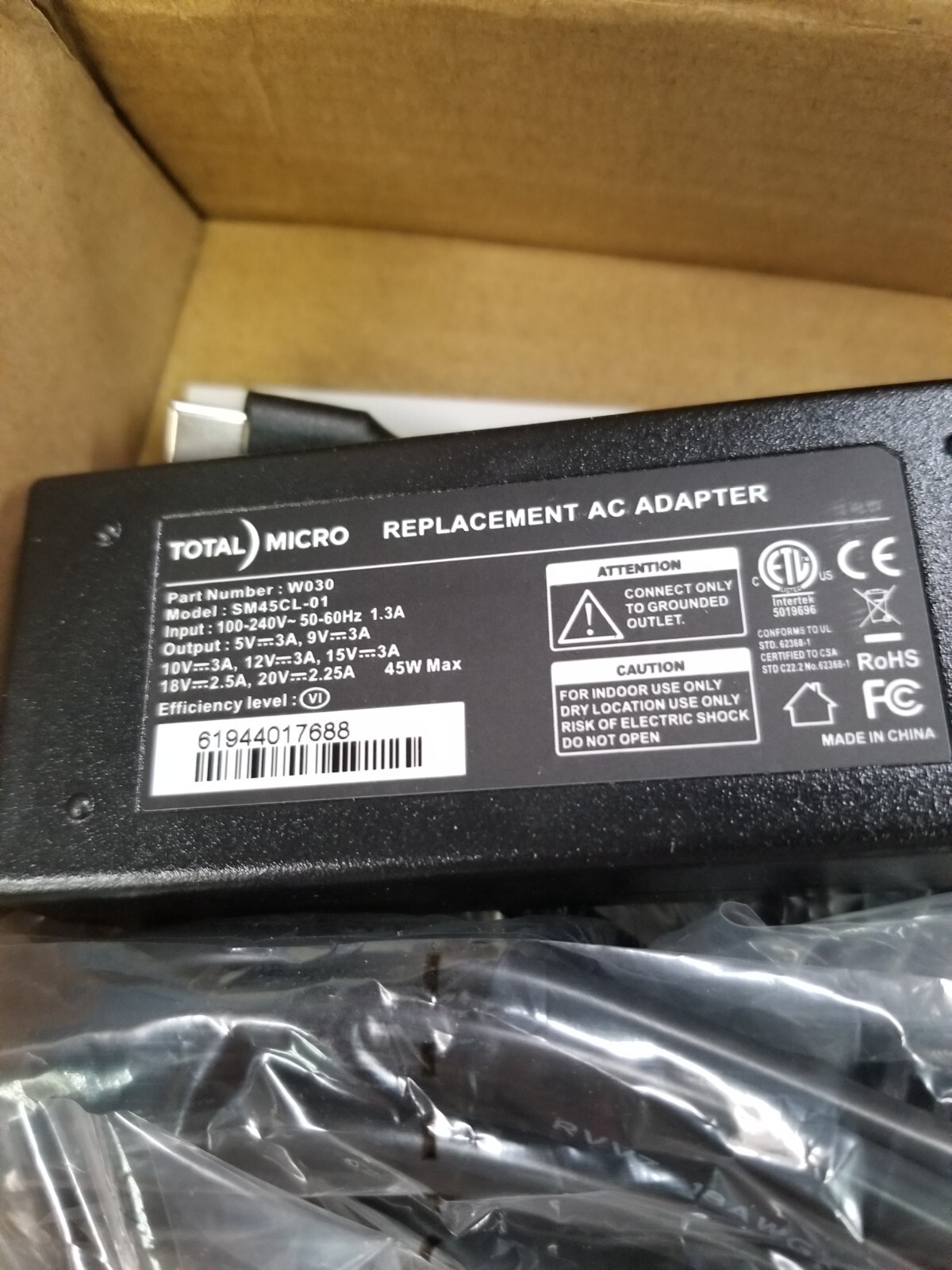 Total Micro AC Adapter (PA45W16CATM)