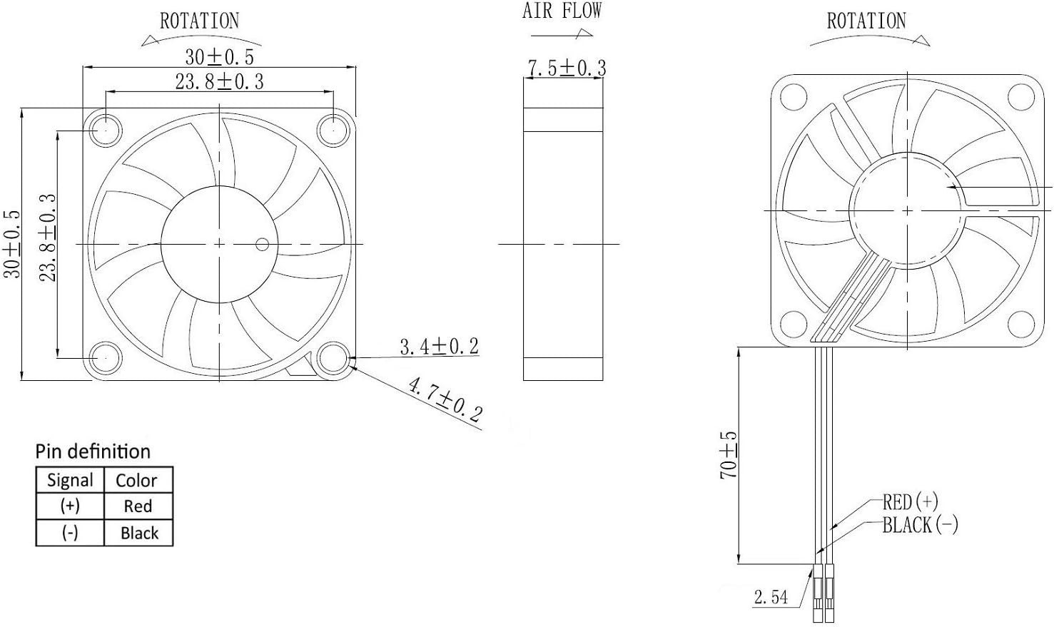 Raspberry Pi Fan 30x30x7mm, Raspberry Pi Cooling Fan Brushless 3.3V 5V DC Qui…