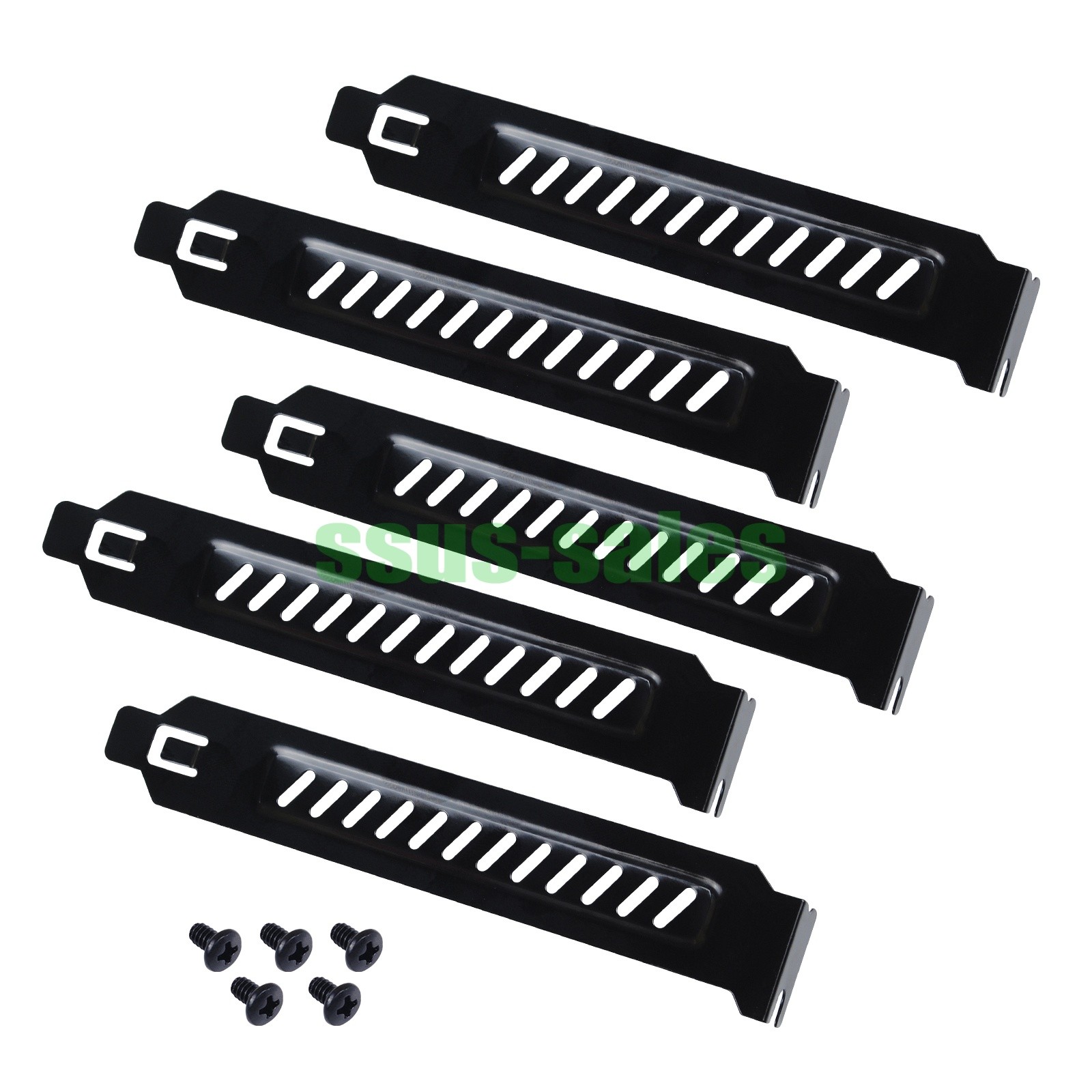 X5 Desktop PC PCI Cooling Slot Dust Filter Bracket Slotted, Black screws