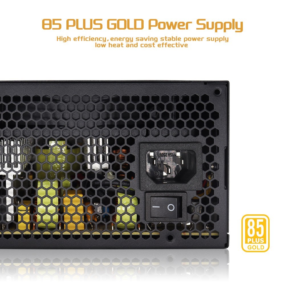 800W Power Supply 85 Plus Gold Gaming ATX PSU, Non-Modular, 20+4Pin, Dual CPU