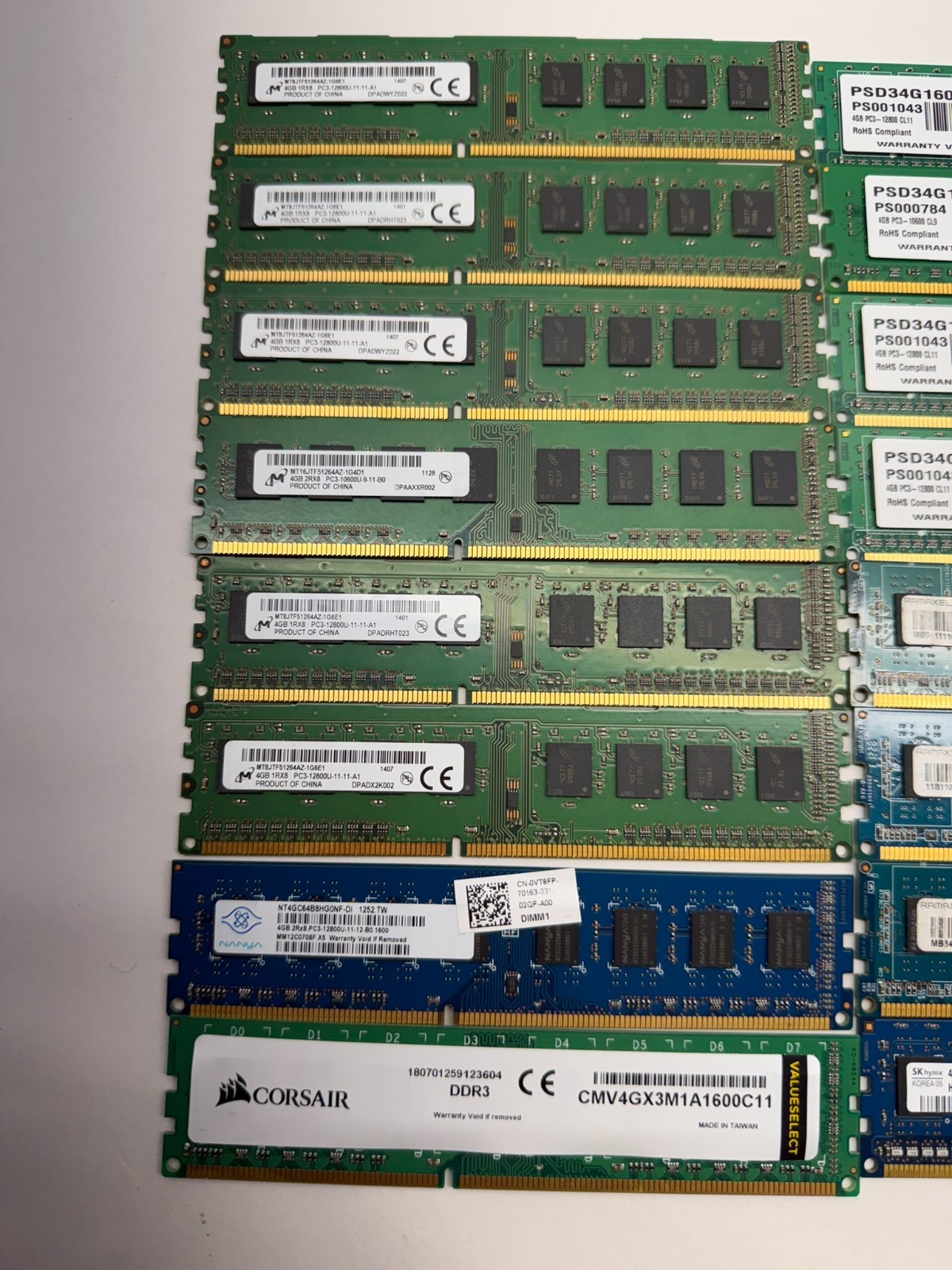 Lot of 24x 4GB DDR3 Desktop RAM Mixed Brands 96GB Total DIMM