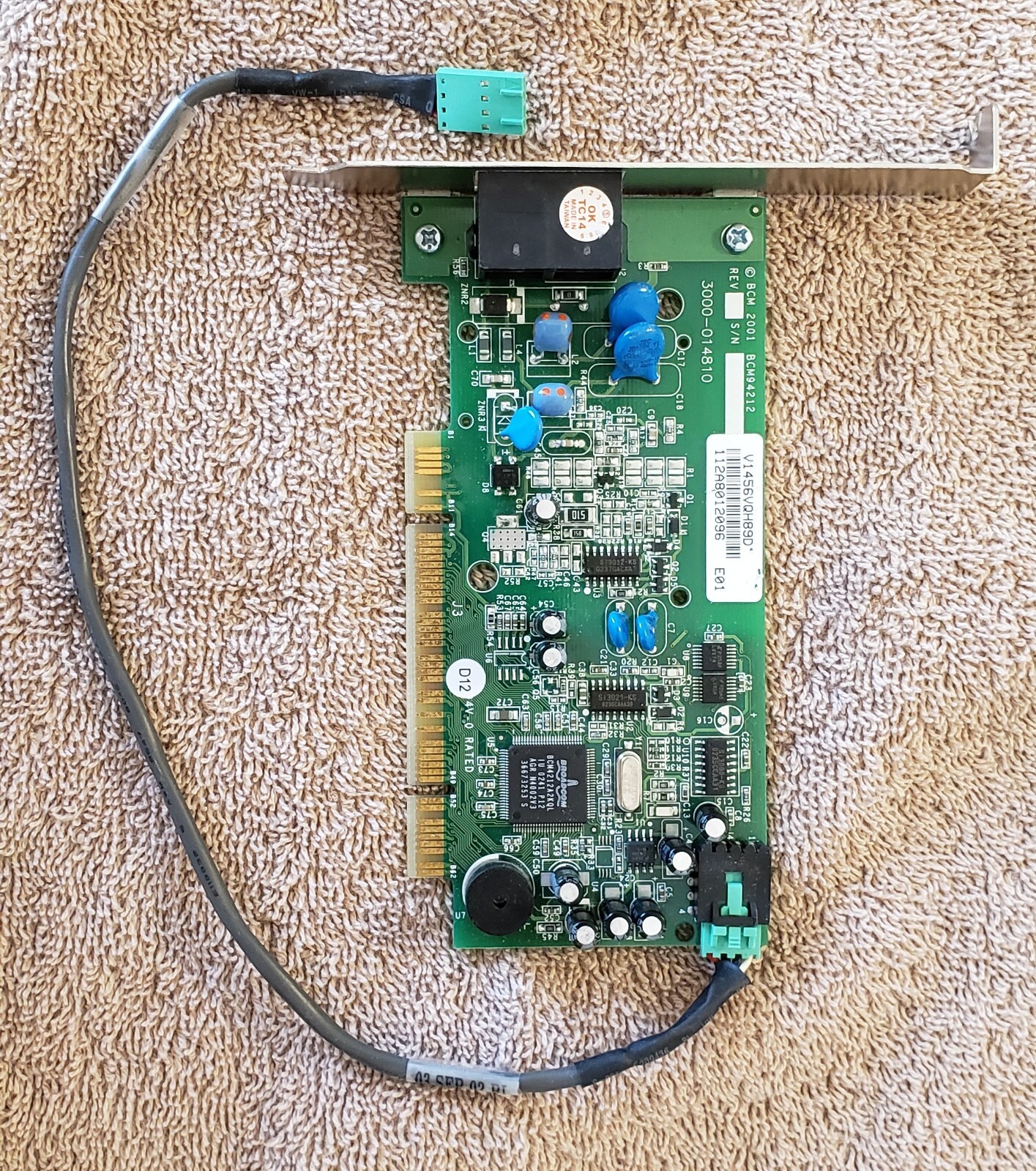 Broadcom 56k V.92 Internal Data/Fax Modem PCI Card BCM94212/U + Cable