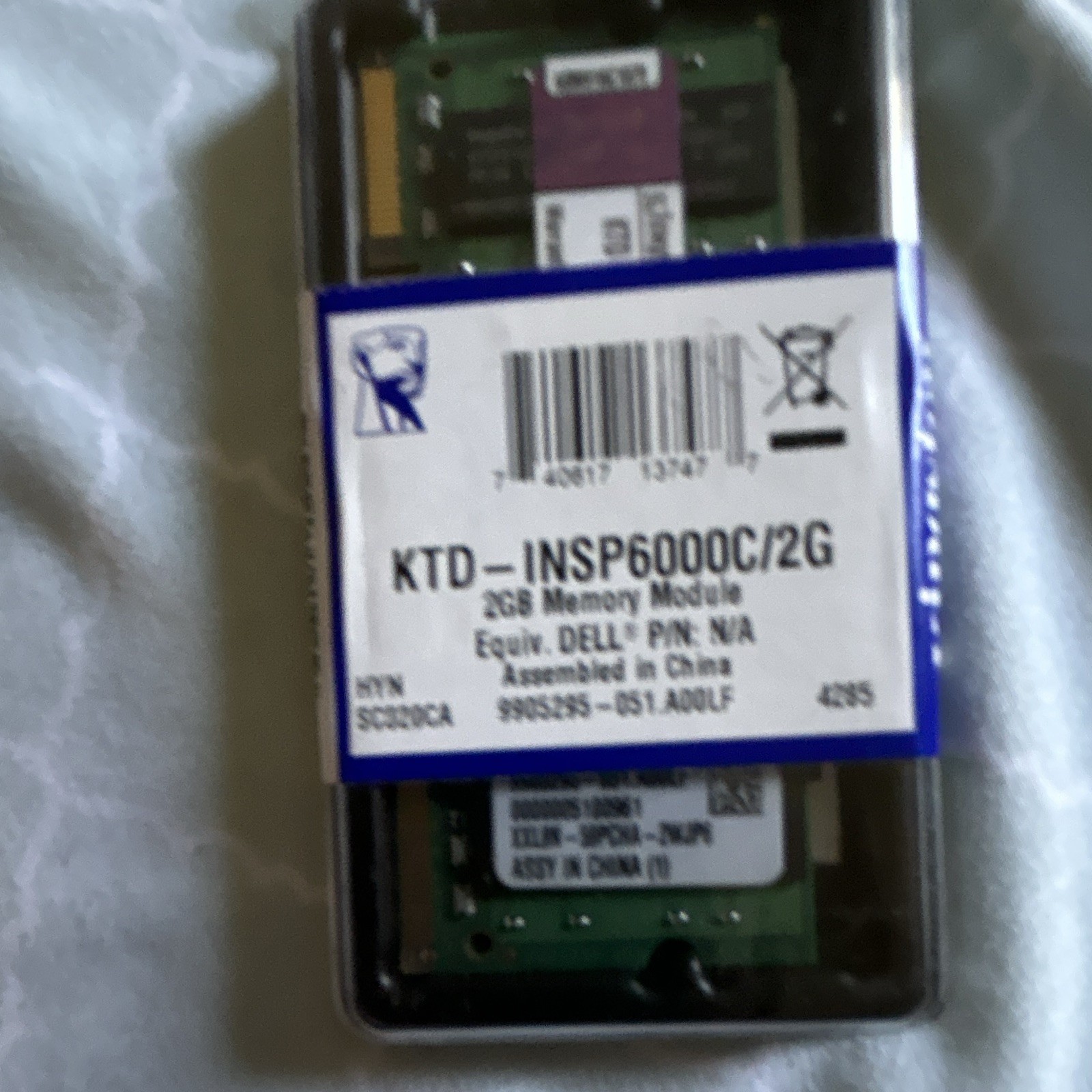 Kingston 2GB PC2-5300 200-Pin SO-DIMM Memory Module 1x2GB KTD-INSP6000C/2G