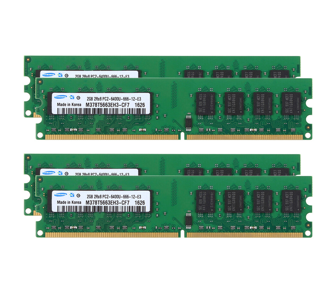 2 GB 4GB 8GB 20GB Samsung PC2-6400U 2Rx8 DDR2 800Mhz Desktop DIMM Memory RAM LOT
