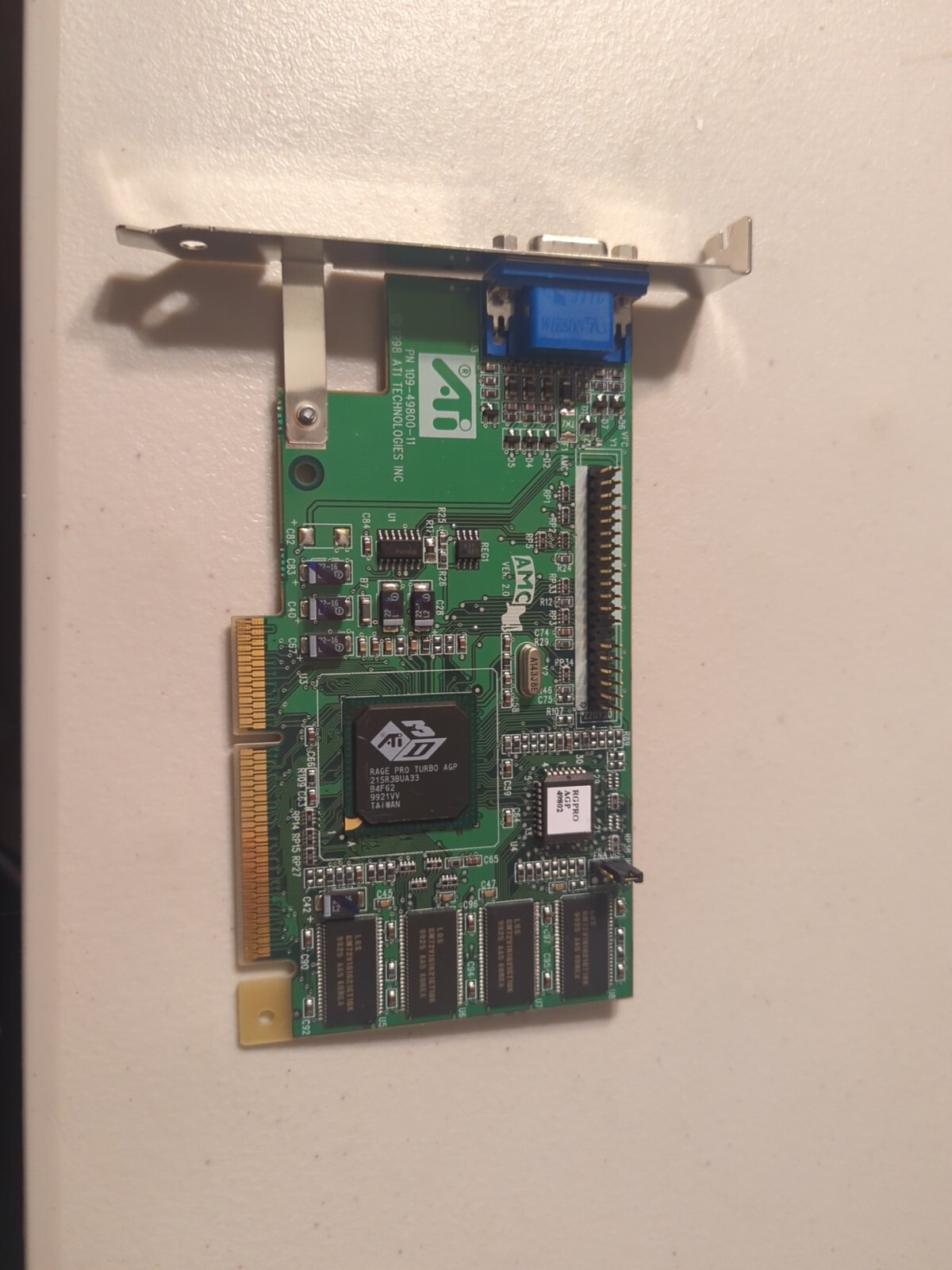 1998 Vintage ATI 109-49800-11 Video Card Rage Pro Turbo AGP 0125-21000