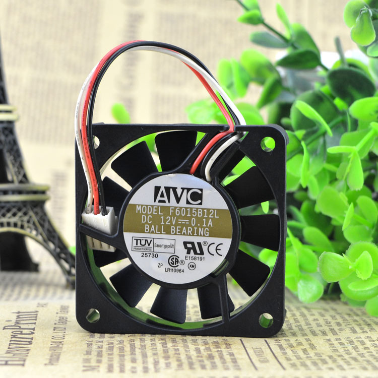 1pc AVC F6015B12L fan 12v 0.1a 60*60*15mm 3pin