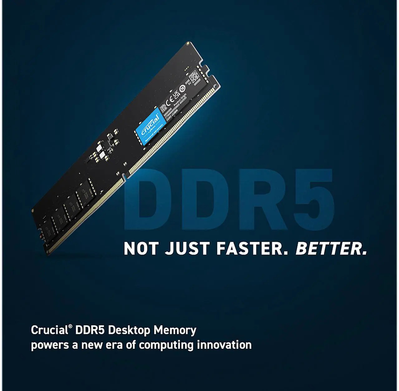 Crucial 16GB (1 x 16GB) PC5-38400 (DDR5-4800) UDIMM Memory (CT16G48C40U5)