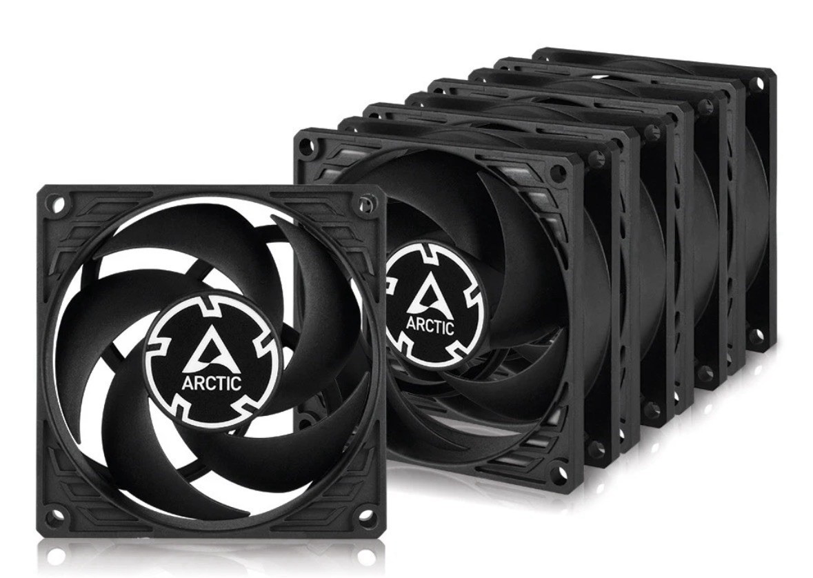 ARCTIC P8 black (5 Pack) 80 mm Gehäuse Lüfter 3000 U/min. Case Fan schwarz