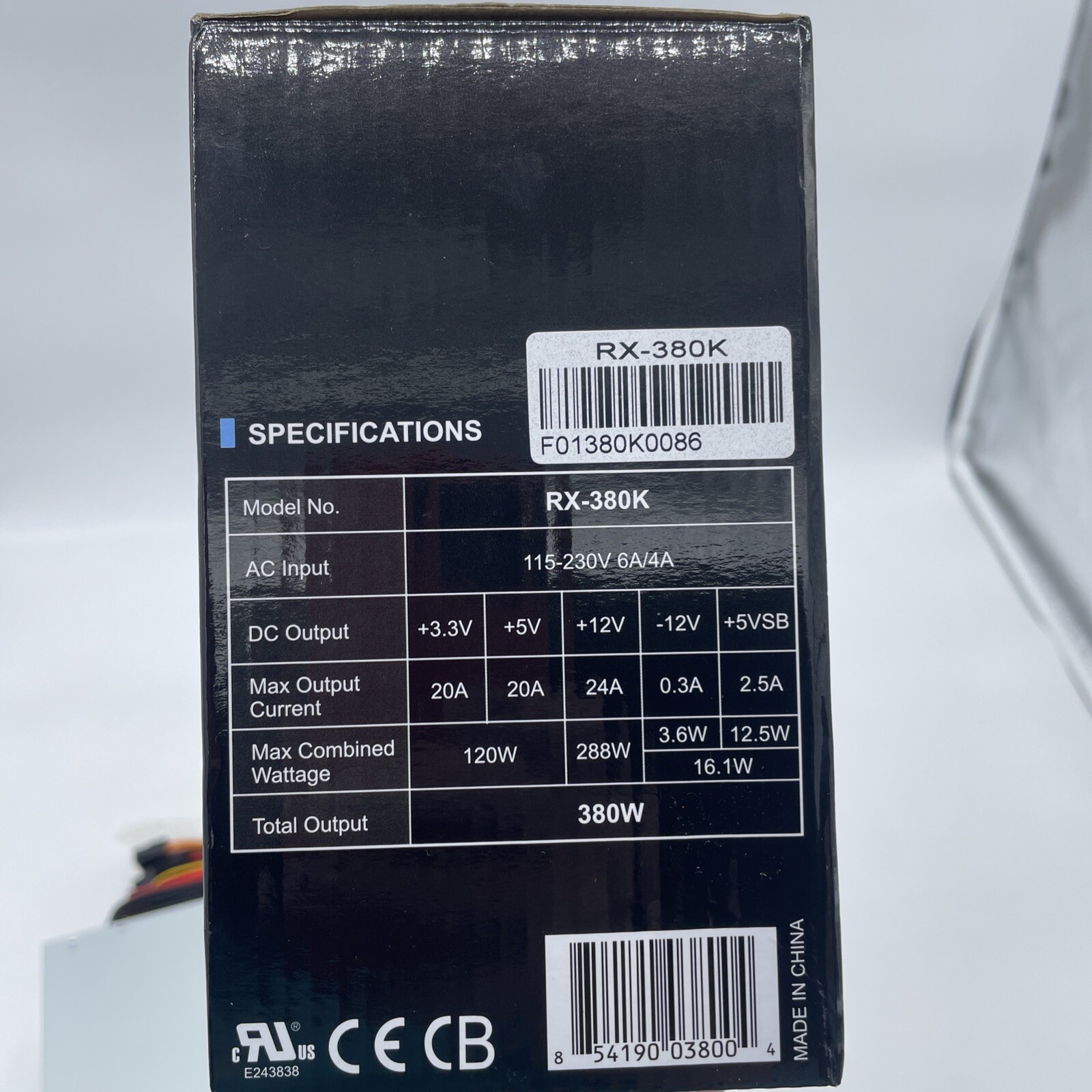 Raidmax RX-380K 380W Power Supply