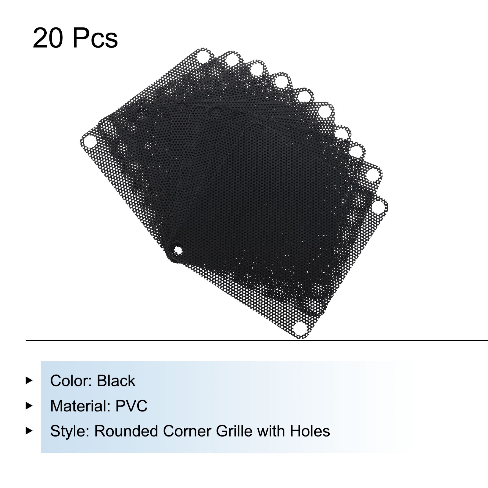 20PCS PC Dust Filter 60x60mm PVC Computer Case Dustproof Mesh Black