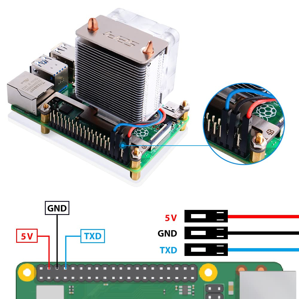 Geeekpi ICE Tower Cooler with RGB Cooling Fan and Heatsink for Raspberry Pi 4B/3
