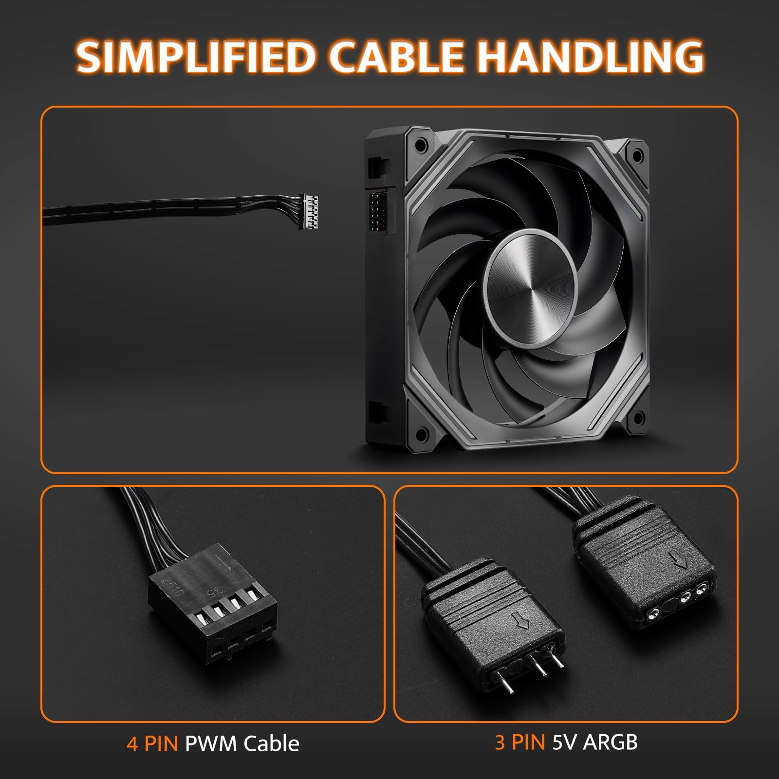 INF34 120MM PC Case Fan, Daisy-Chain, up to 2000RPM Cooling, 4-Pin PWM, ARGB …