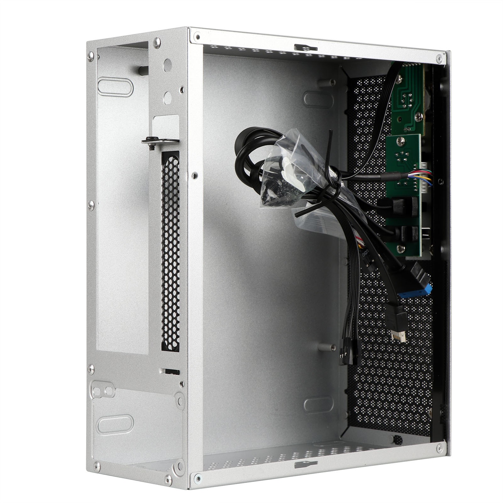 Mini ITX PC Case with 300W Small 1U PUS, Small Form Factor Case, USB 3.0, Type-C