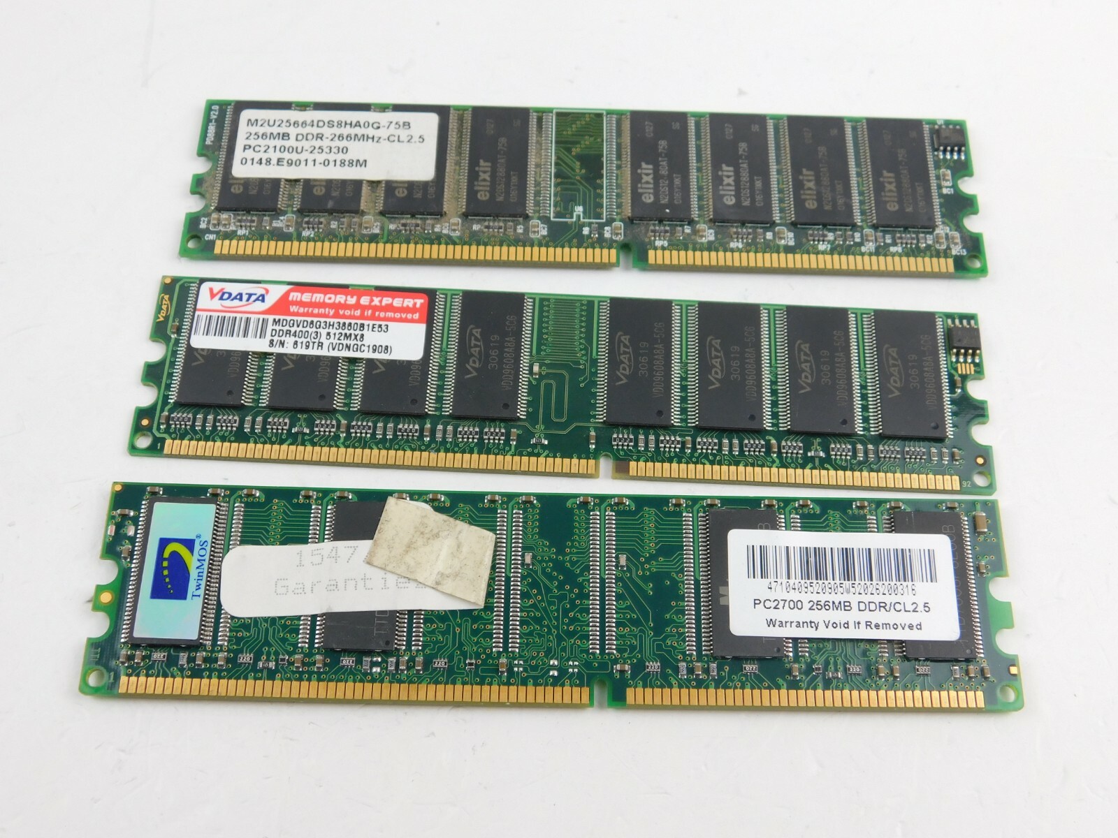 Memory RAM Nanya Elixir V Data Hynix 256MB DDR Lot 5 Pieces