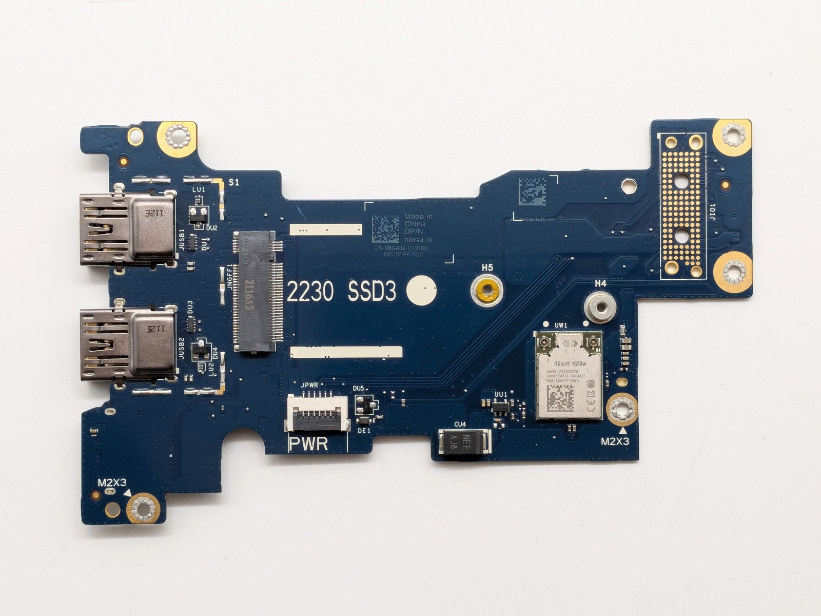 OEM Dell Alienware M15 R3 R4 08G4J2 USB SD Card Reader I/O Board w/ Wi-Fi Card