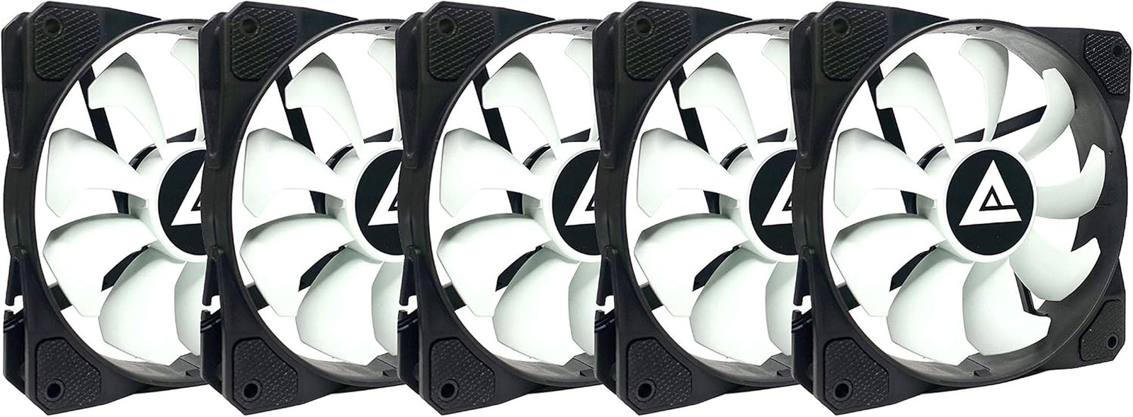 512S-WB 120Mm 4Pin Molex & 3Pin Motherboard Black/White Case Fan (5-Pk)