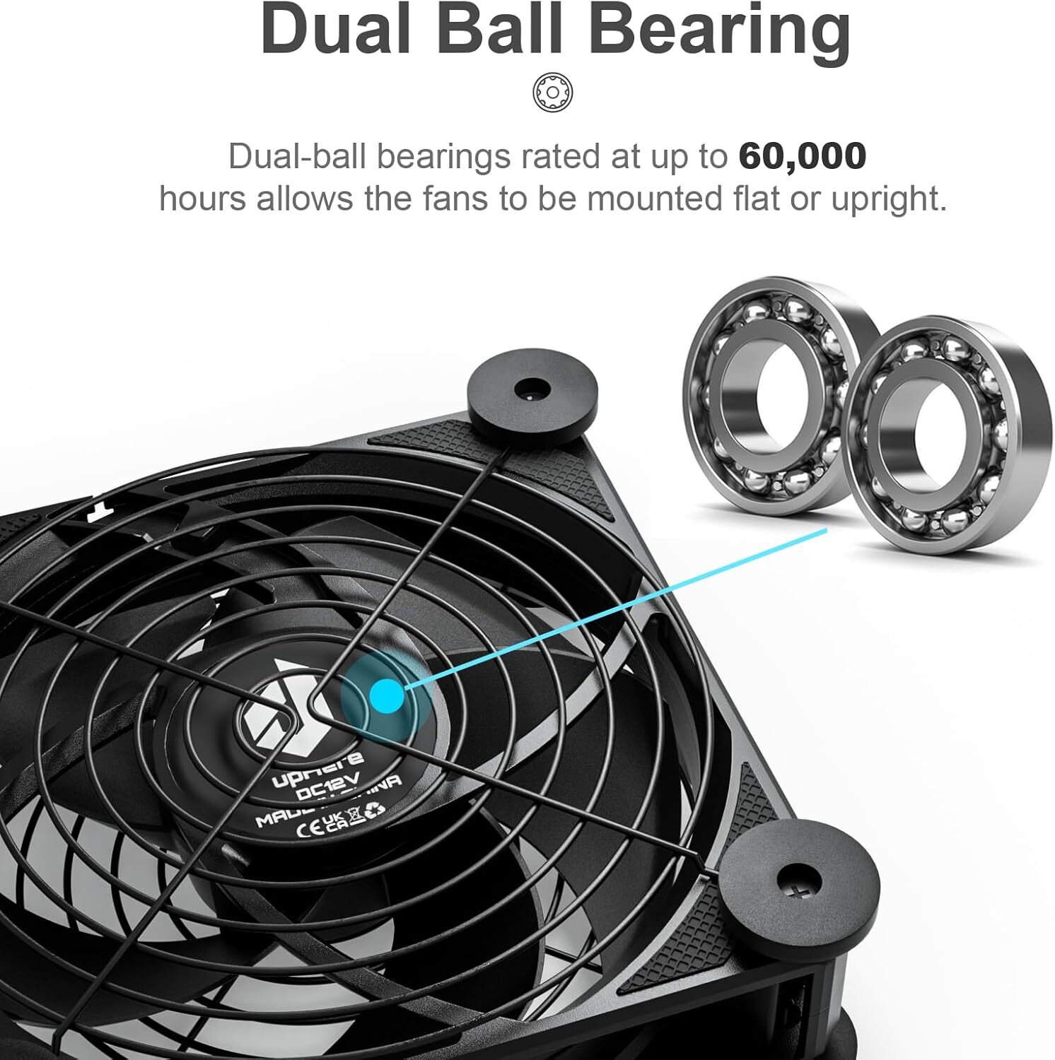 Big Airflow Computer Fan with AC Plug Cabinet Fan 100V 240V AC Power Supply