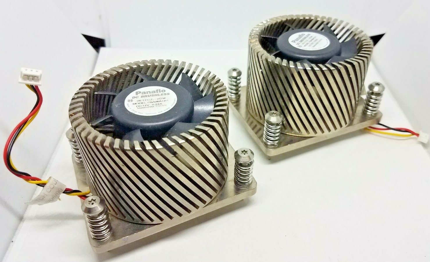2 Panaflo 6025 FBA06A12H 12V 0.22A 3Wire Cooling Fans w/ HEATSINK A6892-62012