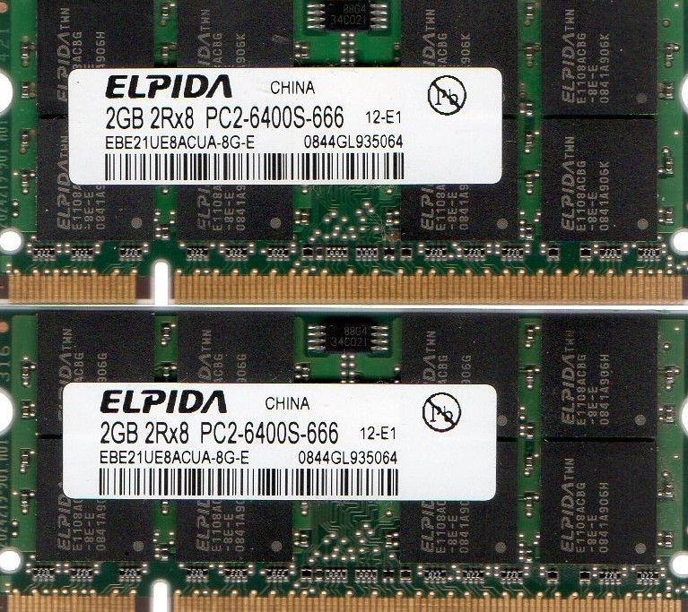4GB 2x 2GB Dell Inspiron 1501 1520 1525ee 1526ee 1545 1546 1720 1721 1750 Memory