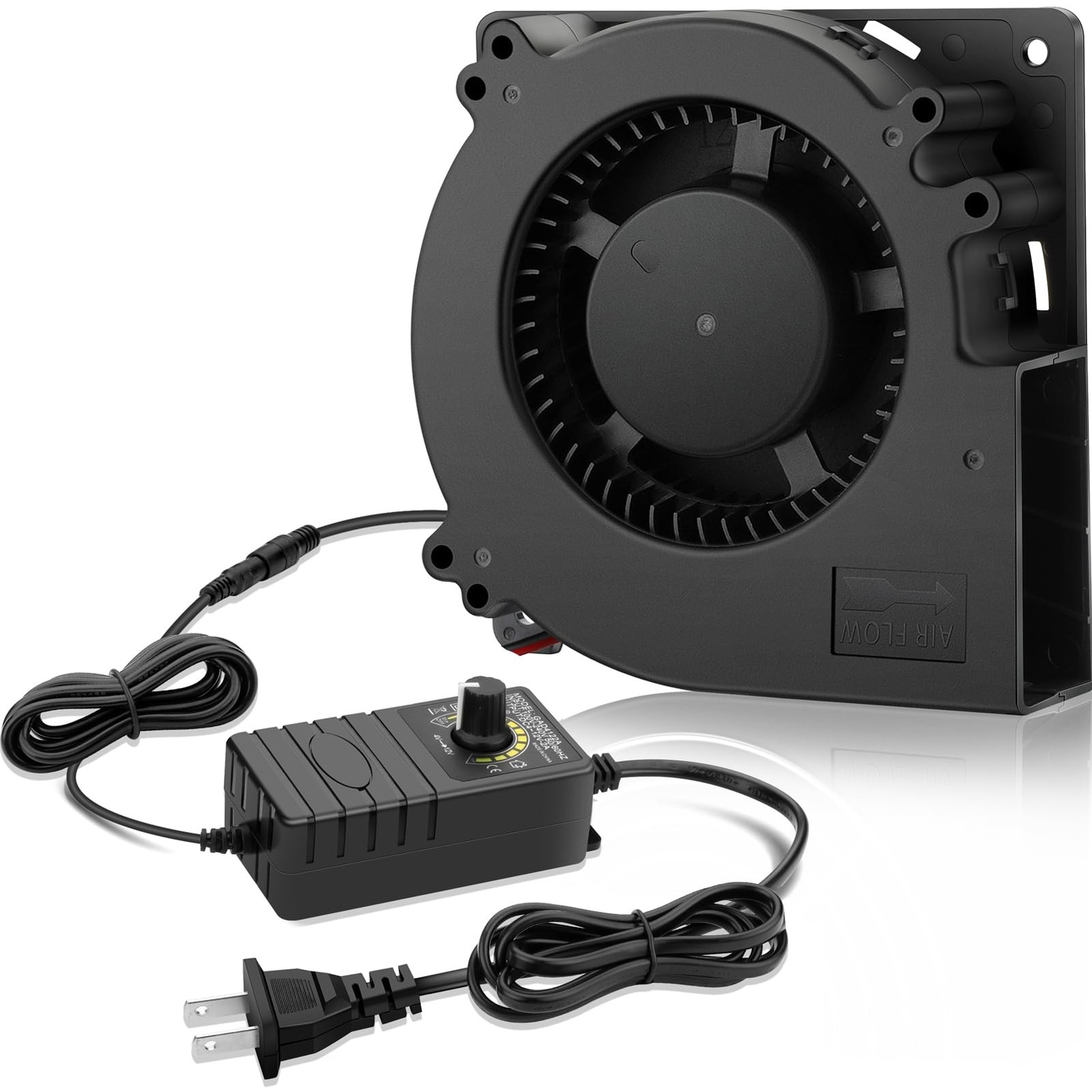 GDSTIME 120mm Blower Fan, AC 110V 220V DC 12V Powered Fan with Speed 120x32mm