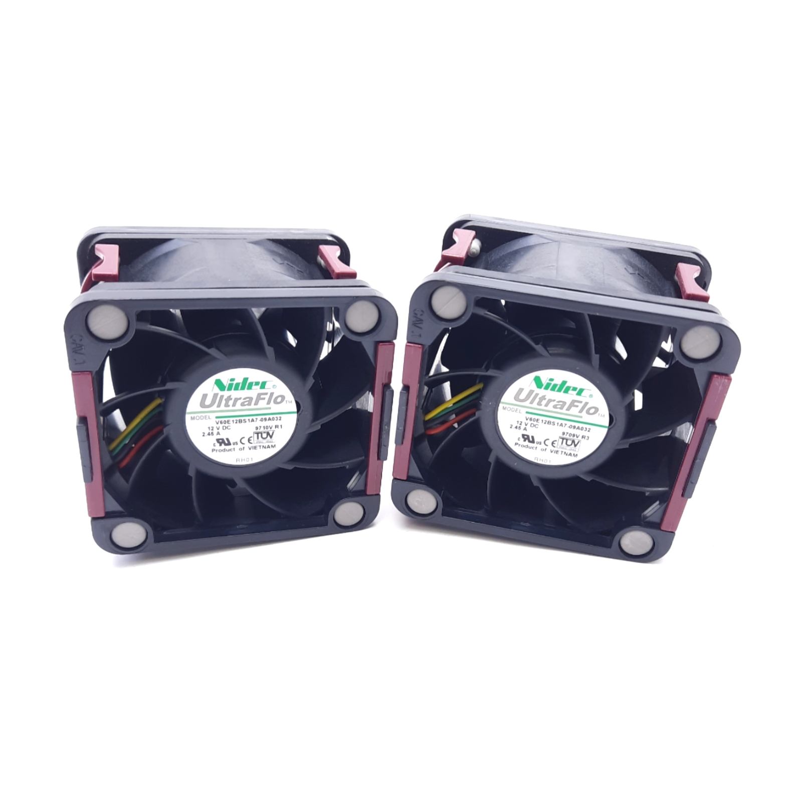 Lot of 2 Nidec Ultraflo 496066-001 60mm High Performance Fan 12VDC 2.45A