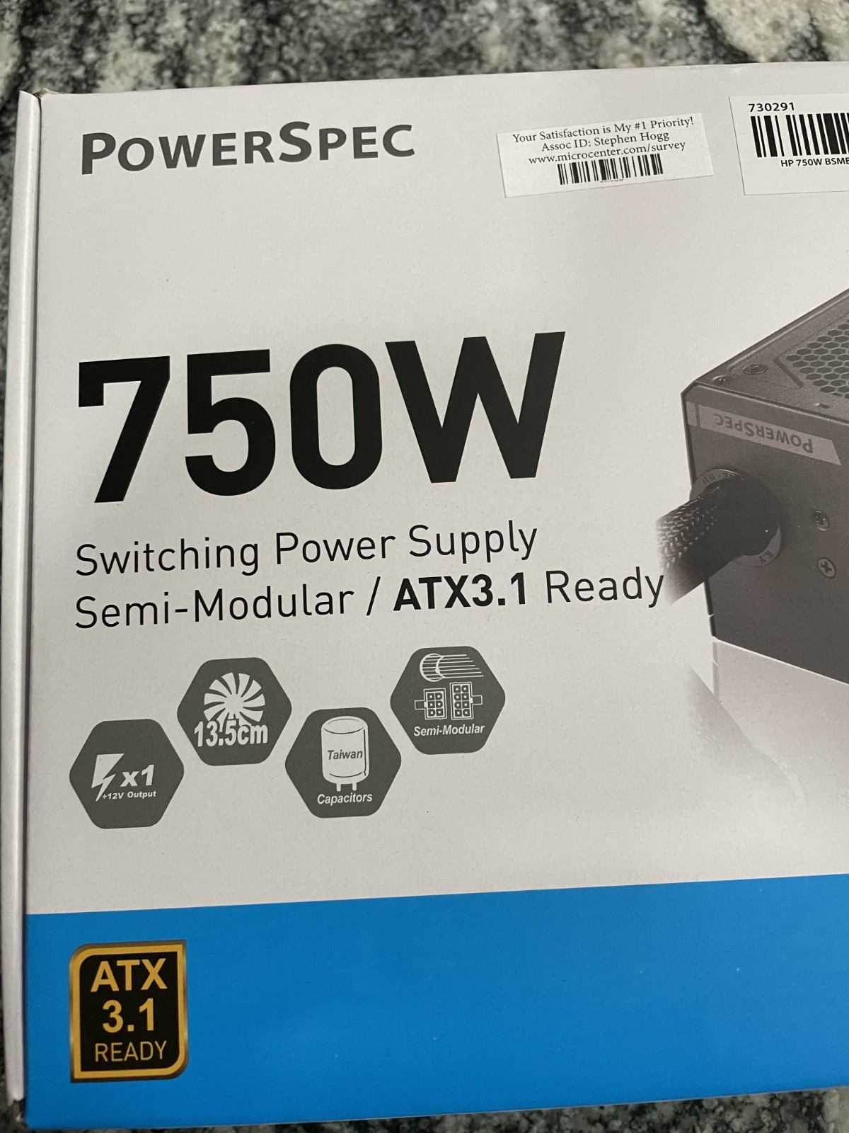 PowerSpec 750W Switching Power Supply Model PS1750BSM NEW