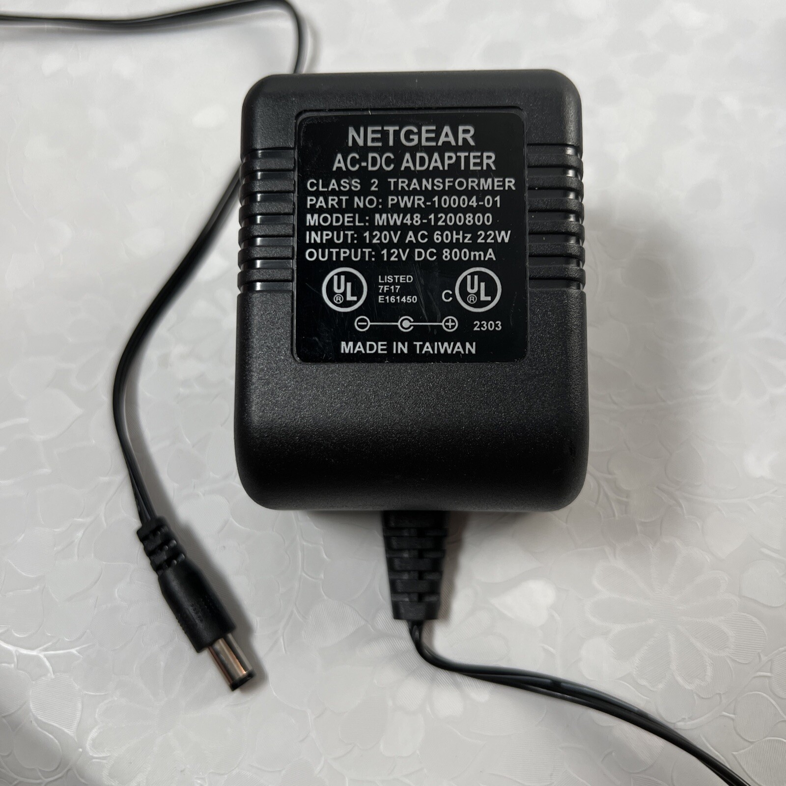 Netgear Adapter MW48-1200800 Class 2 Transformer 12V DC 800mA AC Power Wire OEM