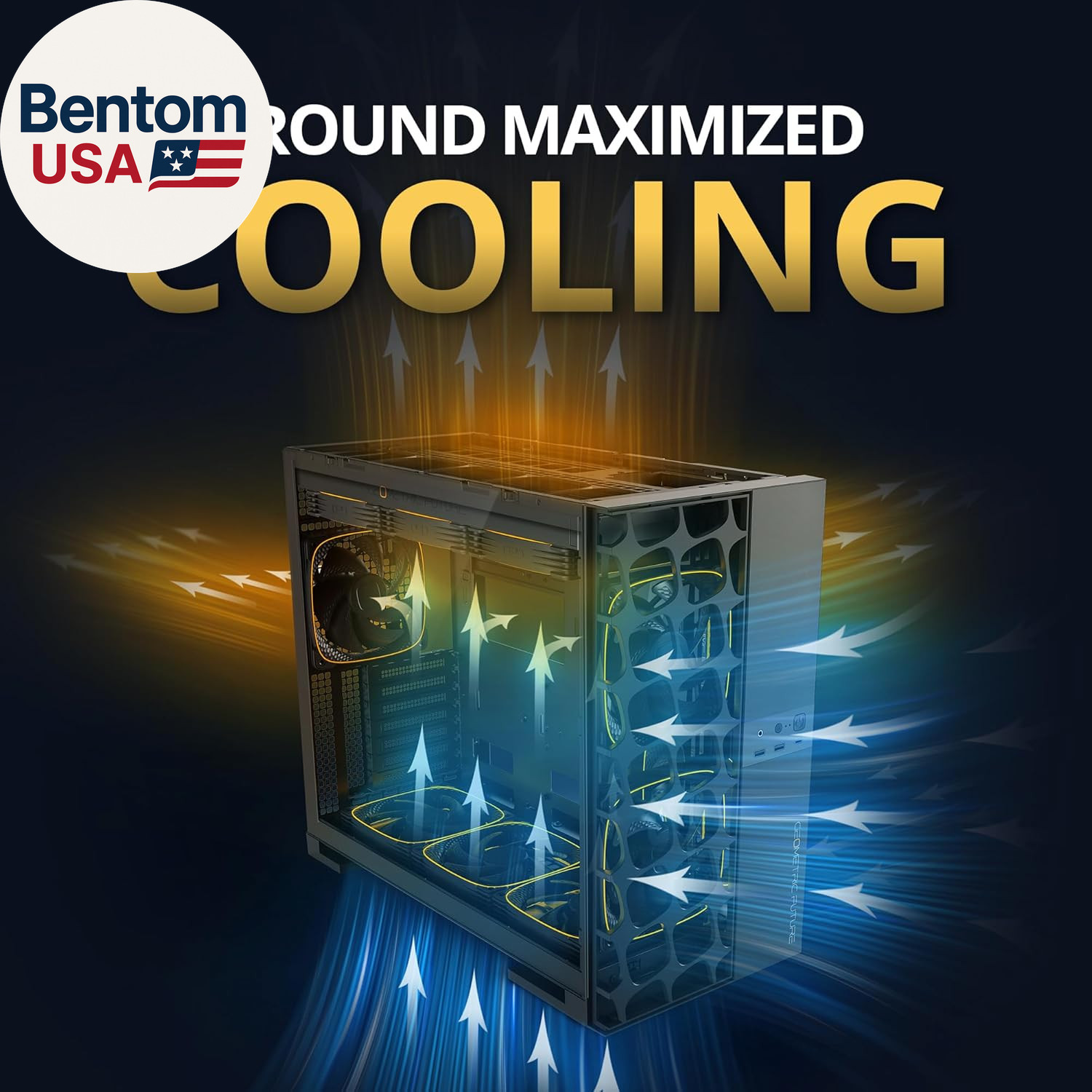 M5 Vent Mesh Front Panel Tempered Glass Mid Tower, E-ATX/ATX Gaming Case, High A