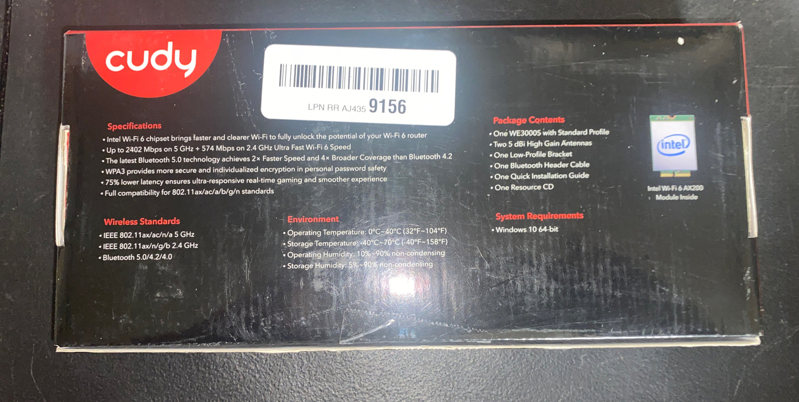 Cudy AX3000 Wireless WiFi 6 PCIe Card for PC, Bluetooth 5.0, 2402Mbps+574Mbps,
