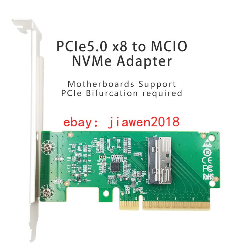 PCIE5.0 PCI-Express 8X PCIe 5.0 x8 to MCIO 8i NVMe Adapter
