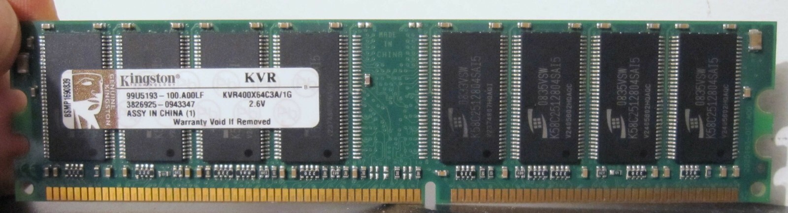 Kingston KVR400X64C3A 1GB DDR 400Mhz PC3200 Desktop Memory RAM
