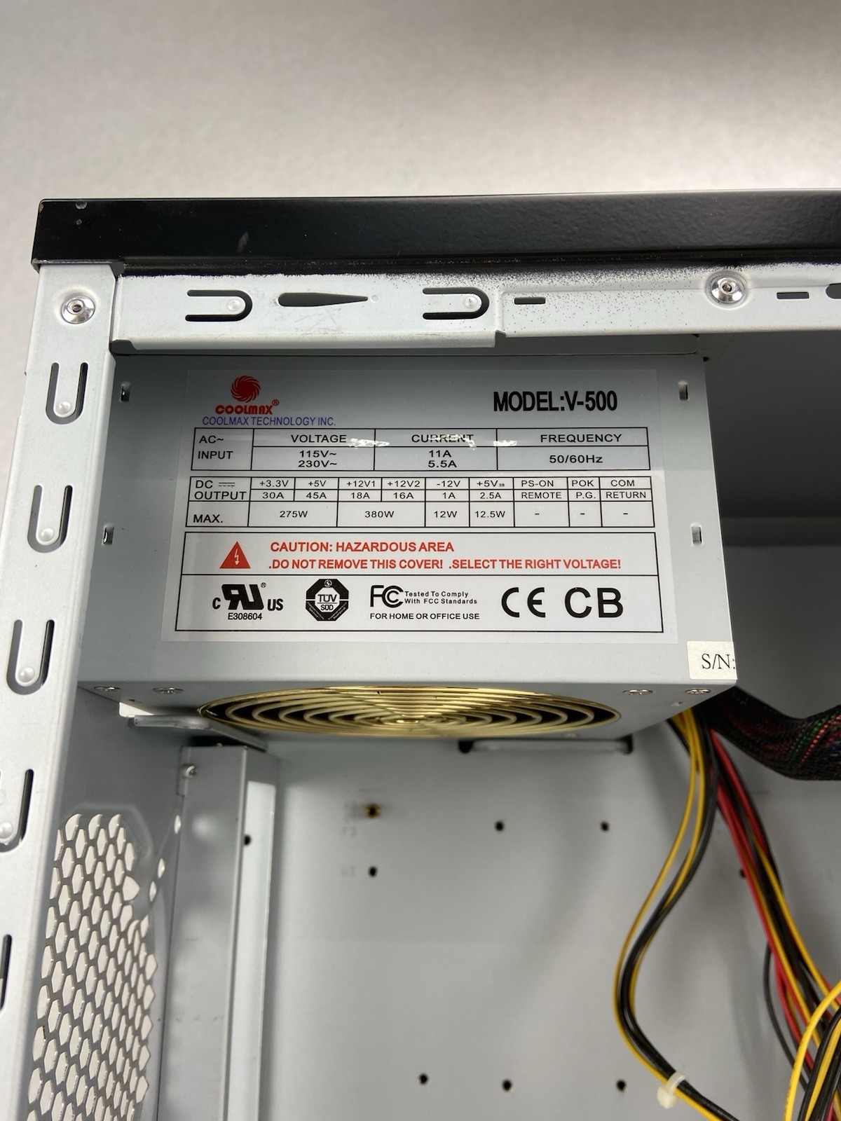 Cooler Master Centurion 5 ATX Mid Tower Computer Case CoolMax V-500 500W PSU