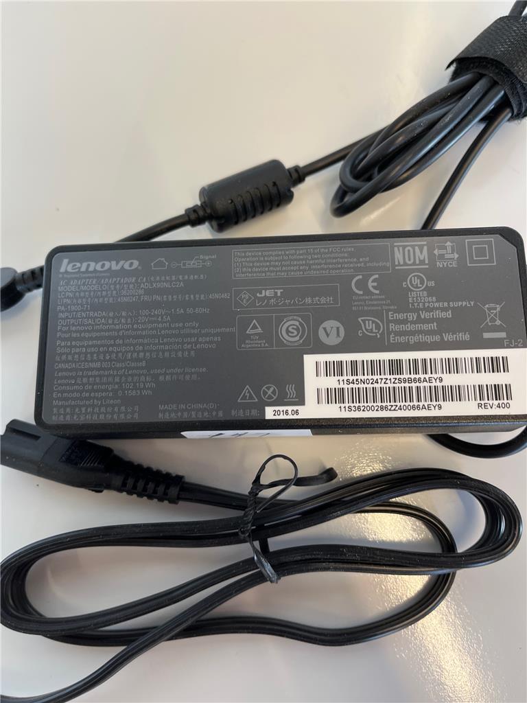 Lot of 5 Genuine Lenovo AC Adapter 45N0482 00PC758 90W 20V 4.5A Slim Yellow