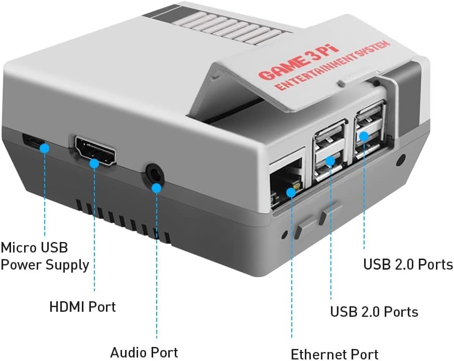 Lightweight Retro Gaming Case for Raspberry Pi 3B+ with Fan & Heatsinks Included
