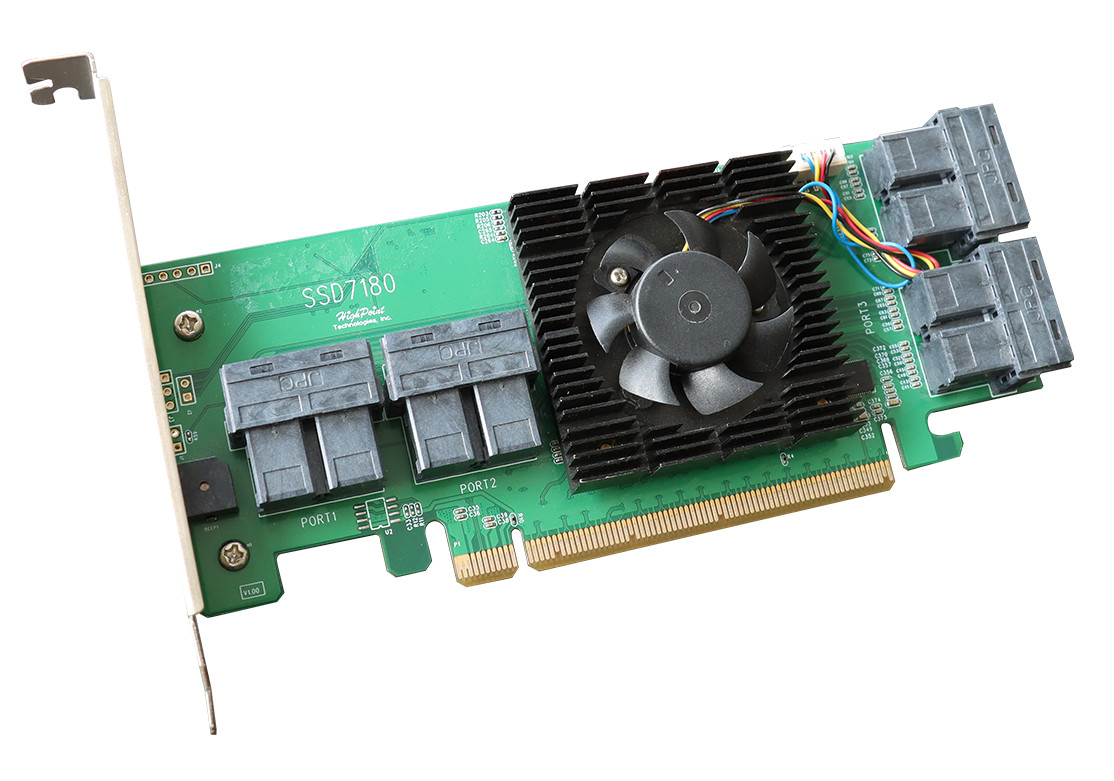 *** HOT *** HighPoint SSD7180 – 8-Port NVMe U.2 NVMe RAID HBA PCIe3.0 x16