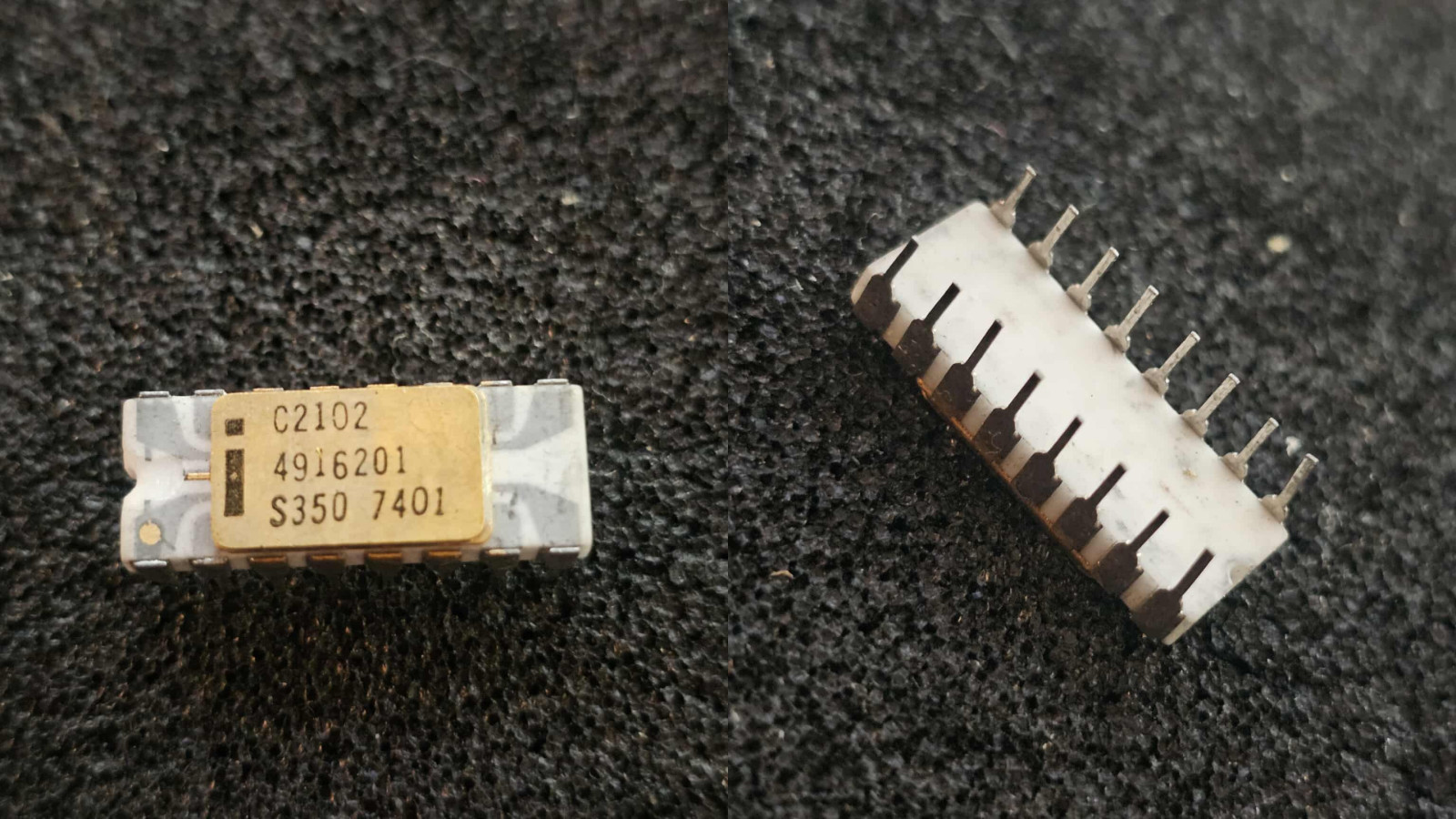 Mint Vintage Rare Intel C2102 Tiger Gray Zebra Ceramic White Gold SRAM for C4004