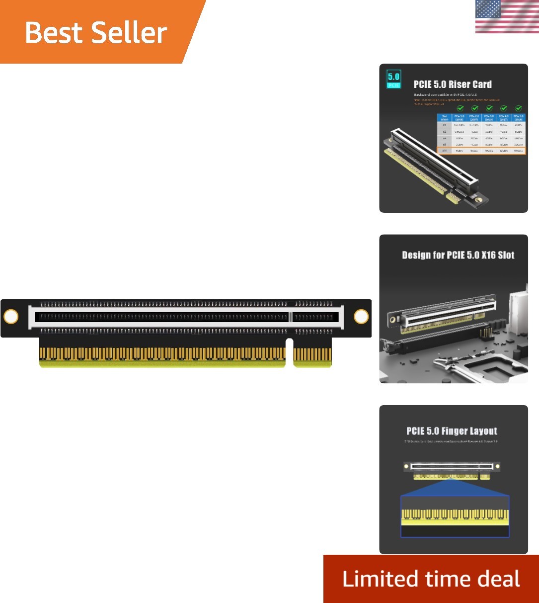 Right Angle PCIe 5.0 X16 Riser Card – Perfect for Compact Server Environments