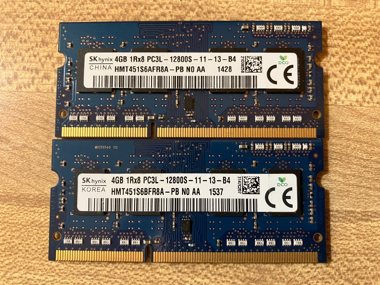Gently Used Hynix 8GB PC3L-12800S-11-13-B4 Notebook Ram Kit