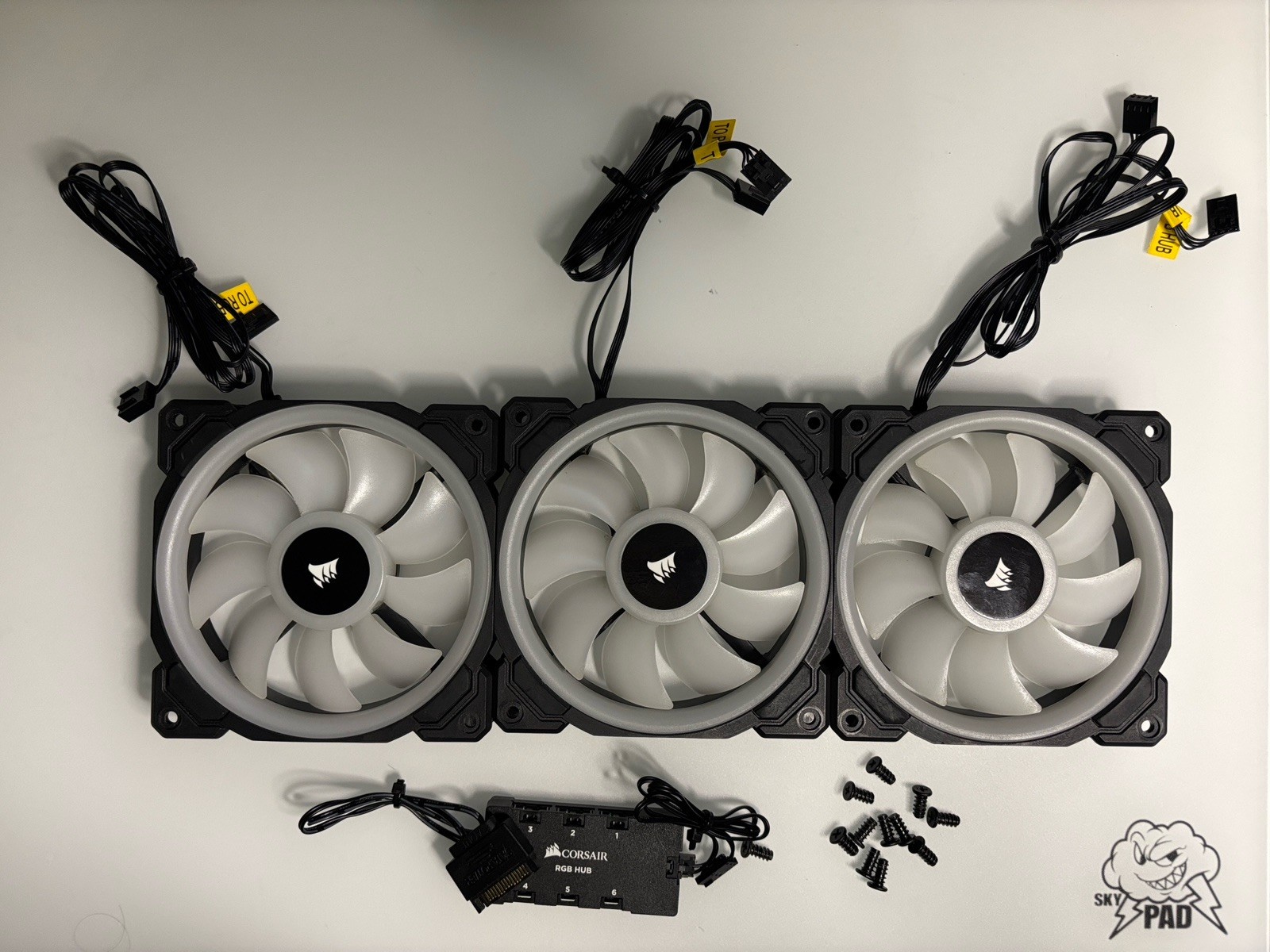 Corsair 120mm RGB Case Fans 3-Pack w/ RGB Hub Lighting Controller