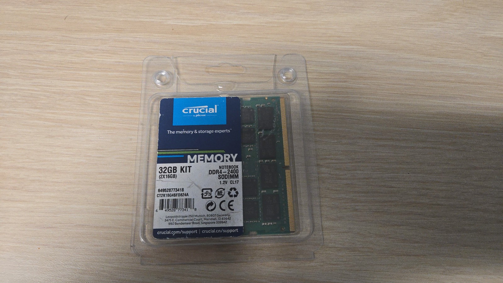 Crucial CT16G4SFD824A 32GB Kit (2×16GB) DDR4 2400 SODIMM – Tested