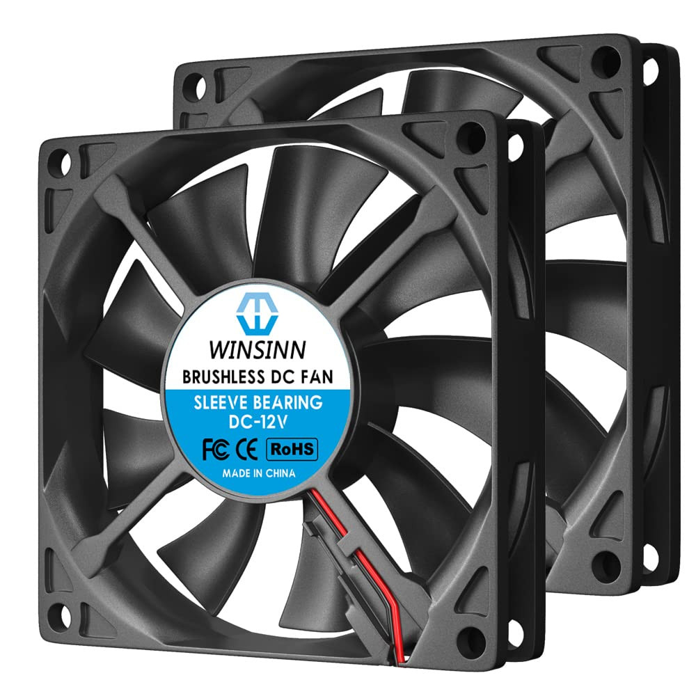 DC 80Mm Fan 12V 8015 Sleeve Bearing Brushless Cooling 80Mmx15Mm 2PIN (Pack of 2P