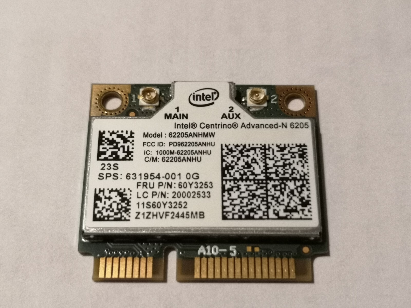 Lenovo ThinkPad Wireless WiFi Card WLAN Intel N 6205 60Y3253 X220, T420, T520 OE