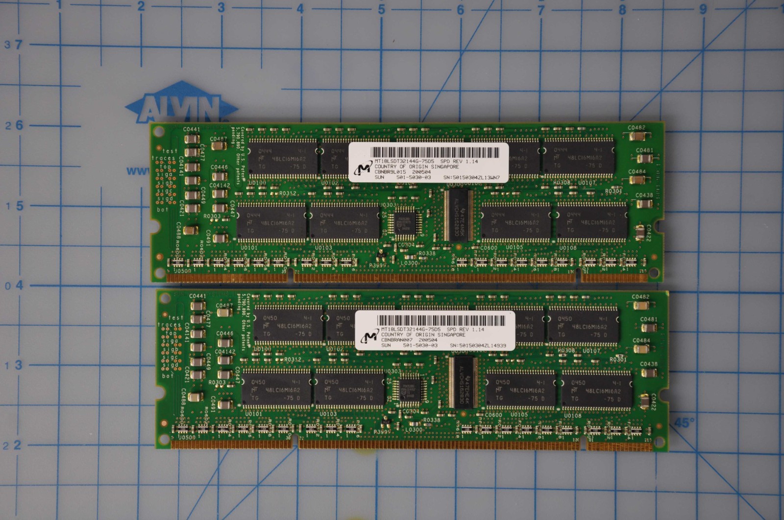 Micron 512MB SDRAM Registered ECC PC-100 100Mhz Grade A MT18LSDT32144G-75D5