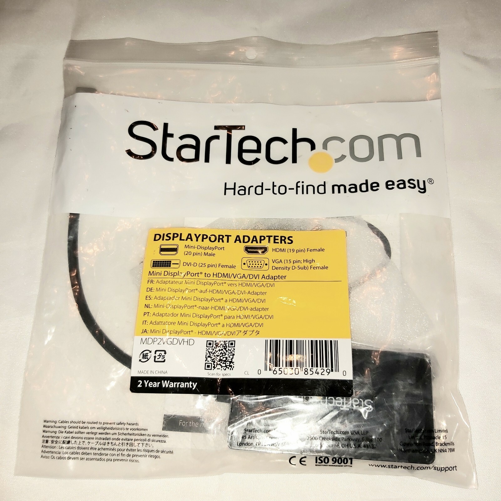 STARTECH Mini DisplayPort to HDMI/VGA/DVI Adapter